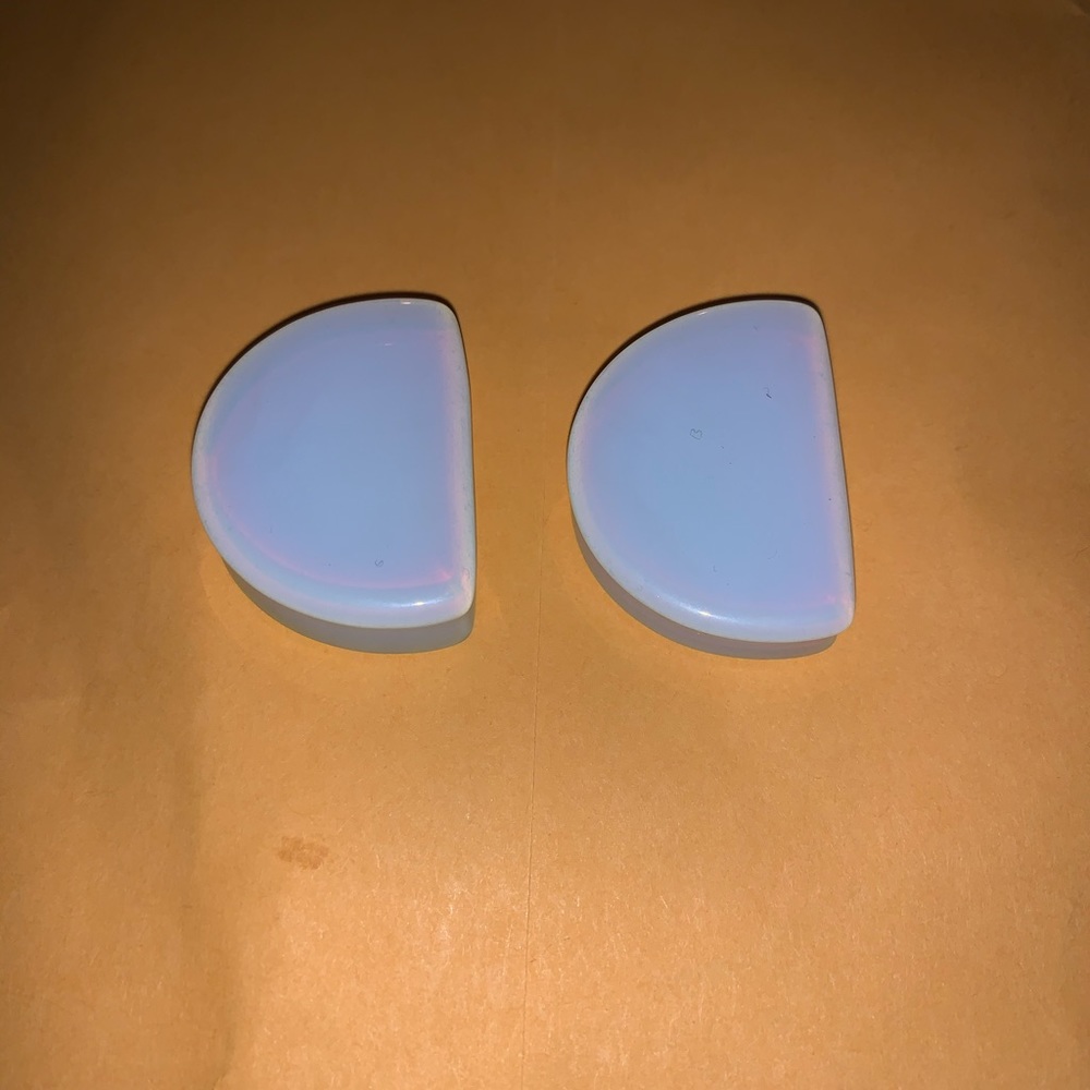 1 1/4” “half moon” opal plugs RARE SHAPE